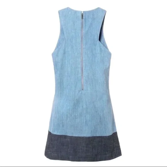 Alice + Olivia Doris Chambray Trapeze Denim Dress, Small EUC